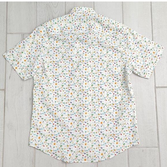 Quieti Performance Stretch Men's XL Tropical Island Vacation Surf Button Shirt - Picture 5 of 9